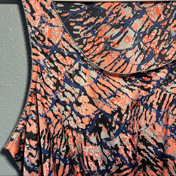 Calvin Klein Dress Womens Size Large Diamond Trimmed Pink Blue Faux Wrap Skirt - Picture 3 of 7